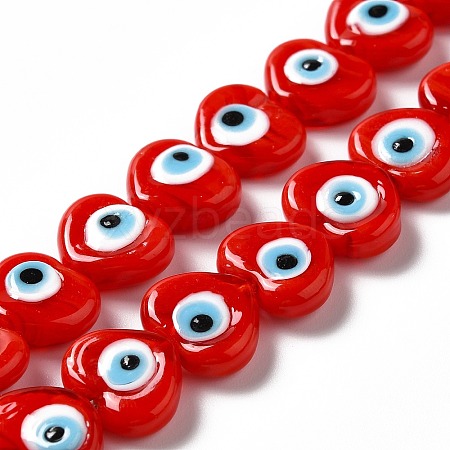 Handmade Evil Eye Lampwork Beads Strands X-LAMP-E023-07C-02-1