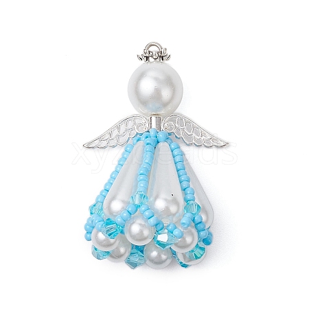 Beaded Angel Charms PALLOY-MZ00435-05-1