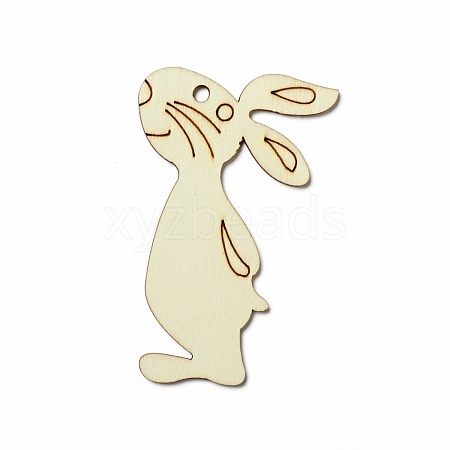 Easter Unfinished Natural Wood Big Pendant Ornaments WOOD-G010-01D-1