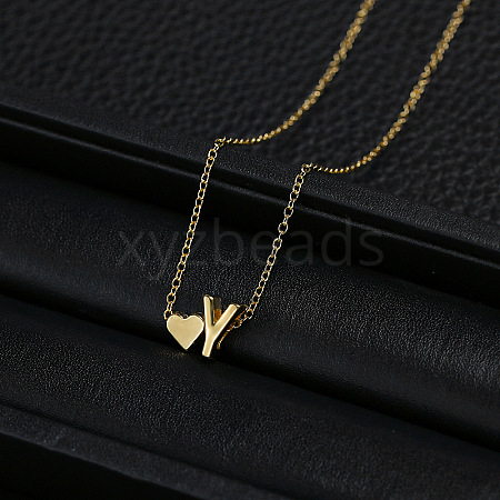 Alloy Letter Heart Pendant Necklaces for Women WGBB55E-21-1