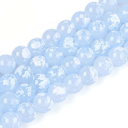 Baking Paint Glass Beads Strands DGLA-N015-8mm-06-1