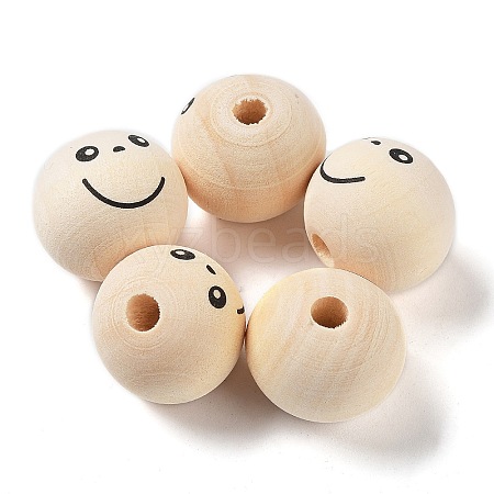 Printed Wood Beads WOOD-M010-01A-1