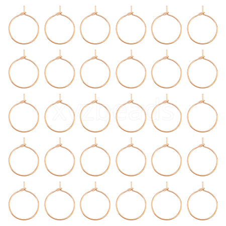40Pcs 316L Surgical Stainless Steel Hoop Earring Findings STAS-UN0053-41RG-1