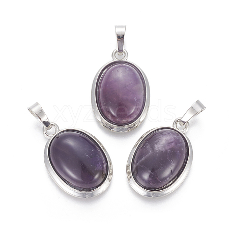 Natural Amethyst Pendants G-L512-D09-1