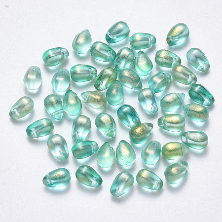 Transparent Spray Painted Glass Charms LS-GLAA-R211-03-B05-1