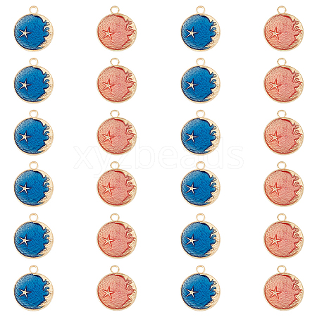 DICOSMETIC 60Pcs 2 Colors Alloy Enamel Pendants FIND-DC0002-84-1