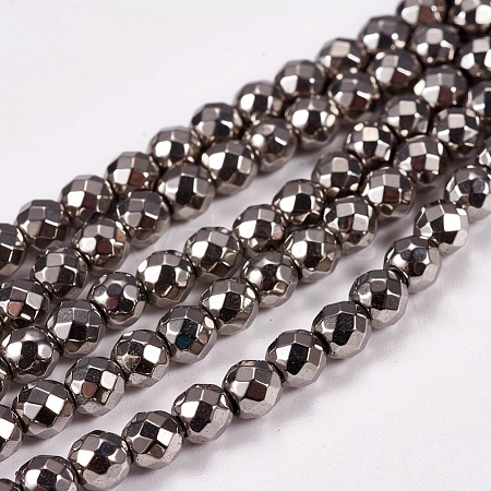 Electroplate Non-magnetic Synthetic Hematite Beads X-G-J169B-4mm-07-1