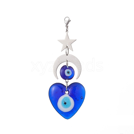 Handmade Evil Eye Lampwork Pendants Decorations HJEW-JM01008-03-1