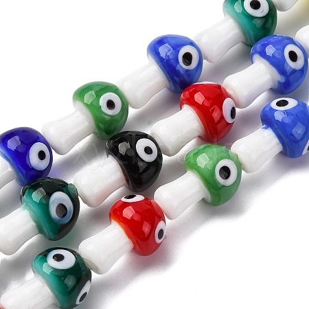 Handmade Evil Eye Lampwork Beads Strands LAMP-S069-01D-1