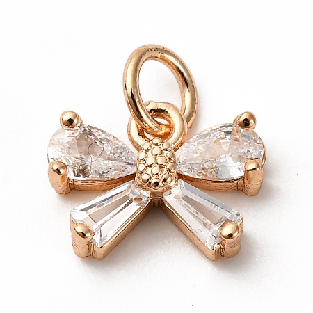 Brass Micro Pave Cubic Zirconia Pendants KK-D378-08KCG-1