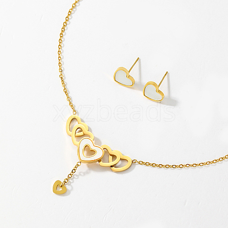 Golden Stainless Steel Jewelry Set QE0758-1-1