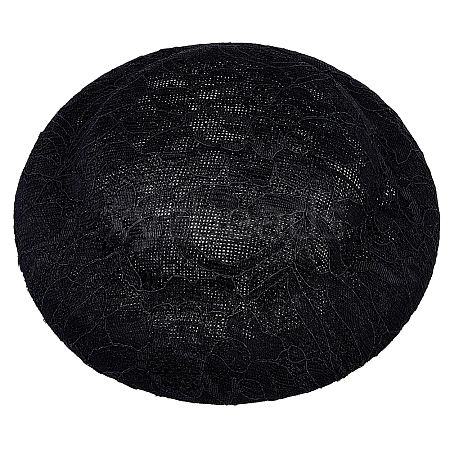 Imitation Hemp Round Fascinator Hat Base for Millinery AJEW-WH0472-45B-02-1