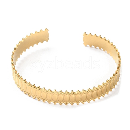 304 Stainless Steel Oval Cuff Bangles BJEW-F457-09G-1