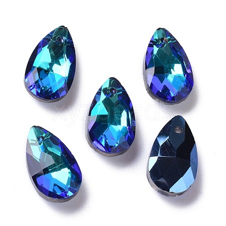 Faceted Teardrop Glass Pendants GLAA-O008-A19-1