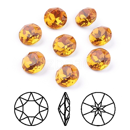 Pointed Back & Back Plated K9 Glass Rhinestone Cabochons RGLA-J012-10mm-292-1