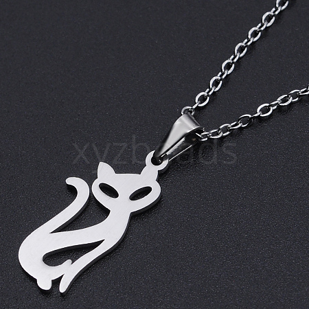 Non-Tarnish 201 Stainless Steel Pendants Necklaces NJEW-S105-JN665-45-1-1