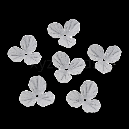 3-Petal Frosted Acrylic Bead Caps SACR-F016-01C-1