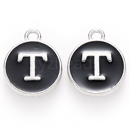 Platinum Plated Alloy Charms LS-ENAM-S118-02T-P-1