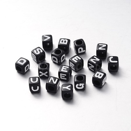 Opaque Acrylic European Large Hole Beads X-SACR-O002-01-1