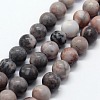 Natural Pink Zebra Jasper Beads Strands G-I199-26-6mm-1