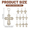 36Pcs 12 Styles Unfinished Wood Cross Keychain DIY-GL0006-34-2
