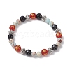 8mm Round Dyed Natural Agate and Synthetic Aqua Terra Jasper Beaded Stretch Bracelets BJEW-JB10598-1