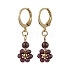 Natural Mixed Stone Leverback Earrings EJEW-JE06165-4