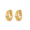 Stainless Steel Irregular Wave Line Hoop Earrings QJ6733-5