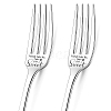 Globleland Word Pattern 304 Stainless Steel Fork AJEW-GL0001-17C-1