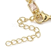 Rectangle Brass Pave Cubic Zirconia Link Chain Bracelets for Women BJEW-P385-05G-05-3