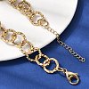12MM Women's 304 Stainless Steel Textured Ring Link Chain Necklaces NJEW-A067-04G-2