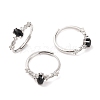 Horse Eye Natural Black Onyx Adjustable Rings RJEW-Q817-02P-09-1