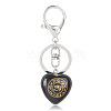 Natural Obsidian Heart with Eye of Horus Keychain PW-WG82166-03-1