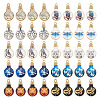 40Pcs 10 Styles Printed Alloy Enamel Pendants ENAM-TA0001-53-8