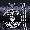 Non-Tarnish 304 Stainless Steel Pendant Necklaces NJEW-C042-07P-1