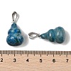 Dyed & Heated Natural Blue Agate Pendants G-B127-03P-06-4