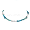 Natural Howlite & Apatite & Quartz Crystal Chip Beaded Necklaces NJEW-JN05099-05-1