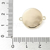 Brass Enamel Flat Round with Rose Connector Charms KK-M308-01G-02-3