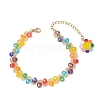 Smiling Face Adjustable Glass Seed Beaded Bracelets for Women BJEW-MZ00339-3