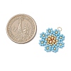 Glass Seed Beaded Flower Pendants PALLOY-MZ01181-04-2