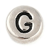 925 Sterling Silver Flat Round with Letter Beads LS-STER-G044-01AS-G-1
