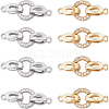 SUNNYCLUE 8Pcs 2 Colors Brass Micro Pave Clear Cubic Zirconia Fold Over Clasps KK-SC0004-07-1