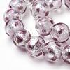 Handmade Silver Foil Lampwork Beads Strands FOIL-L016-D03-1