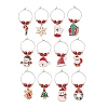 Christmas Alloy Enamel Wine Glass Charms AJEW-JO00258-1