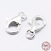 Anti-Tarnish Rhodium Plated 925 Sterling Silver Lobster Claw Clasps X-STER-K167-074D-P-1