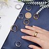 Unicraftale 8Pcs 8 Style 201 Stainless Steel Grooved Finger Ring Settings MAK-UN0001-37-2