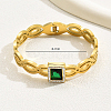 Vintage Stainless Steel Granny Green Glass Hollow Wide Bracelet Party Daily Gift AX7399-1