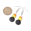 Halloween Candy Corn Handmade Lampwork Dangle Earrings EJEW-JE05870-4