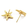 Rack Plating Brass Starfish Stud Earring KK-C026-07G-2