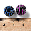 Spray Printed Opaque Acrylic European Beads SACR-P031-06B-3